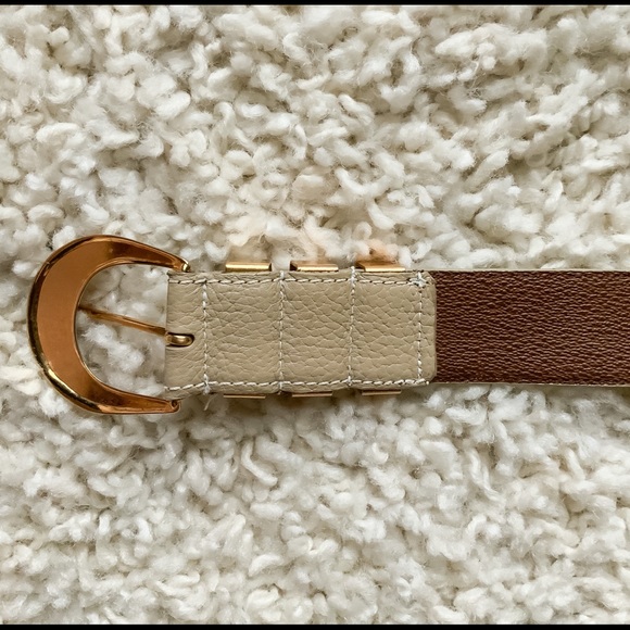Vintage Liz Claiborne Cream Belt - Picture 2 of 7